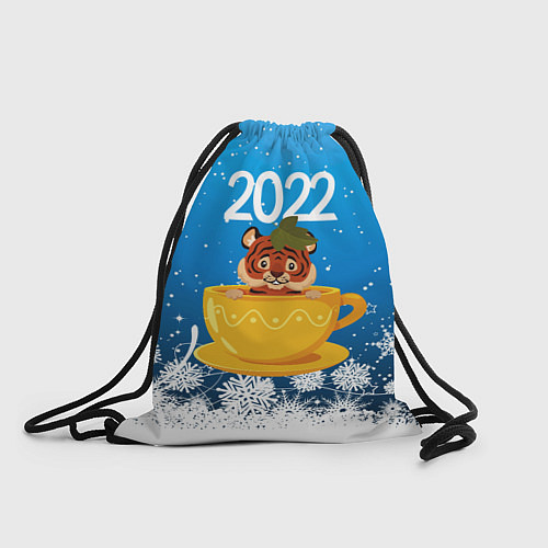 Мешок для обуви Тигр в кружке Новый год 2022 / 3D-принт – фото 1