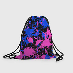 Рюкзак-мешок НЕОНОВЫЕ БРЫЗГИ КРАСОК, ЯРКИЕ КРАСКИ, цвет: 3D-принт