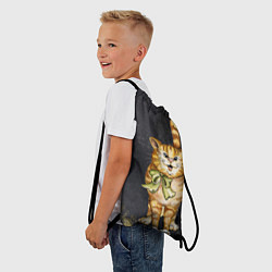 Рюкзак-мешок Полосатый кот на асфальте, цвет: 3D-принт — фото 2