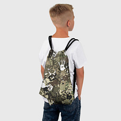 Рюкзак-мешок Камуфляж с отпечатками рук, цвет: 3D-принт — фото 2