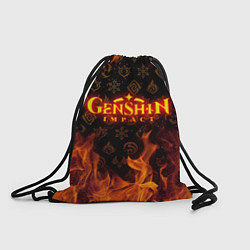Рюкзак-мешок GENSHIN IMPACT FIRE SYMBOL ОГНЕННАЯ СТИХИЯ, цвет: 3D-принт