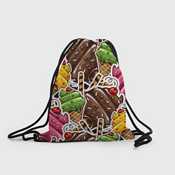 Рюкзак-мешок Шоколадные сладости Мороженое, цвет: 3D-принт