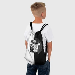 Рюкзак-мешок Боец ММА чёрно-белое, цвет: 3D-принт — фото 2
