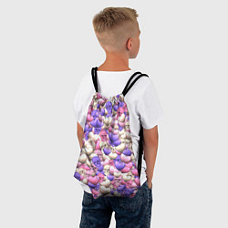 Рюкзак-мешок Сердечки-черепушки, цвет: 3D-принт — фото 2