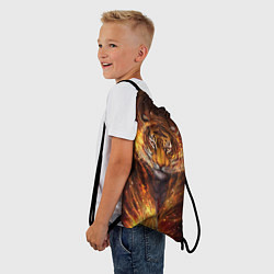 Рюкзак-мешок Огненный тигр Сила огня, цвет: 3D-принт — фото 2