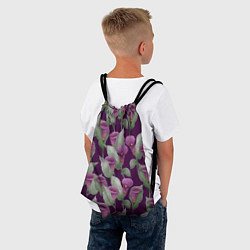 Рюкзак-мешок Фиолетовые каллы на темно фиолетовом фоне, цвет: 3D-принт — фото 2