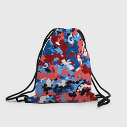 Рюкзак-мешок Красно-синий камуфляж, цвет: 3D-принт