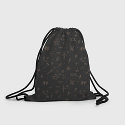 Рюкзак-мешок Паттерн пентаграмма черный, цвет: 3D-принт