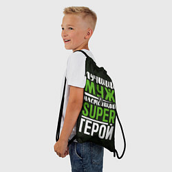 Рюкзак-мешок Муж Super Герой, цвет: 3D-принт — фото 2