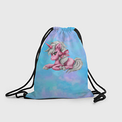 Рюкзак-мешок Единорог с белой гривой, цвет: 3D-принт