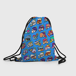 Рюкзак-мешок Особые редкие значки Бравл Пины синий фон Brawl St, цвет: 3D-принт