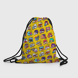 Рюкзак-мешок Особые редкие значки Бравл Пины желтый фон Brawl S, цвет: 3D-принт