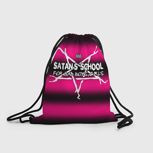 Мешок для обуви Satan school for bad boys and girls pink / 3D-принт – фото 1