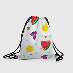 Рюкзак-мешок Пиксельные фрукты, цвет: 3D-принт