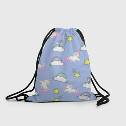 Рюкзак-мешок Единоржки и облака, цвет: 3D-принт