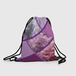 Рюкзак-мешок Весна Полосатый принт Сирень, цвет: 3D-принт