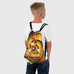 Рюкзак-мешок Rayman Legends на фоне желтой спирали, цвет: 3D-принт — фото 2