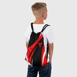 Рюкзак-мешок ТЕСЛА КРАСНАЯ АБСТРАКЦИЯ, цвет: 3D-принт — фото 2