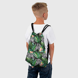 Рюкзак-мешок Зебра и листья, цвет: 3D-принт — фото 2