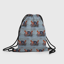 Рюкзак-мешок Бегемоты в воде, цвет: 3D-принт