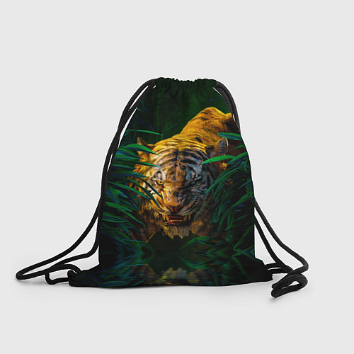 Мешок для обуви Крадущийся тигр в джунглях / 3D-принт – фото 1