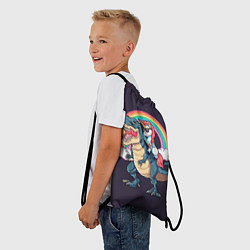 Рюкзак-мешок Модный Единорог На Динозавре, цвет: 3D-принт — фото 2