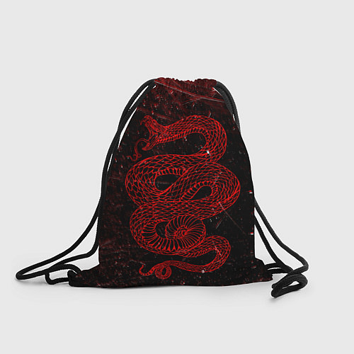 Мешок для обуви Красная Змея Red Snake Глитч / 3D-принт – фото 1