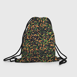 Рюкзак-мешок Абстрактный геометрический оранжевый черный и зеле, цвет: 3D-принт