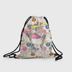 Рюкзак-мешок Плюшевый кот - боксер, цвет: 3D-принт
