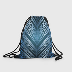 Рюкзак-мешок Неоновый абстрактный узор Синий и голубой неон на, цвет: 3D-принт
