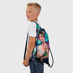 Рюкзак-мешок Judy Cyberpunk2077 Киберпанк, цвет: 3D-принт — фото 2