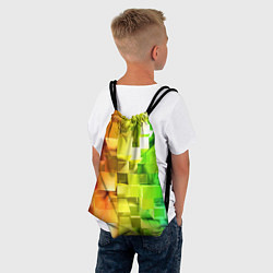 Рюкзак-мешок Геометрический паттерн 3D Neon, цвет: 3D-принт — фото 2