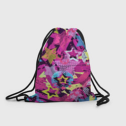 Рюкзак-мешок Star Colorful Pattern Fashion Neon, цвет: 3D-принт