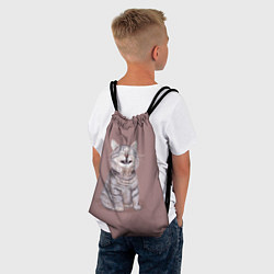 Рюкзак-мешок Недовольный котик Disgruntled cat, цвет: 3D-принт — фото 2