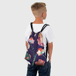 Рюкзак-мешок Цветы Красные, цвет: 3D-принт — фото 2