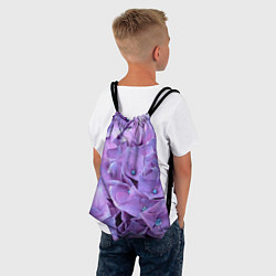 Рюкзак-мешок Фиолетово-сиреневые цветы, цвет: 3D-принт — фото 2