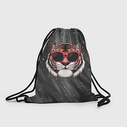 Рюкзак-мешок Модный тигр в очках, цвет: 3D-принт