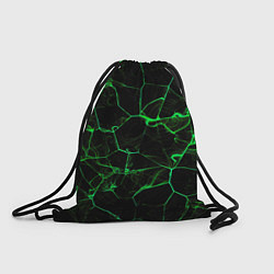 Рюкзак-мешок Абстракция - Черно-зеленый фон - дым, цвет: 3D-принт