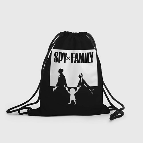 Мешок для обуви Spy x Family: Семья шпиона черно-белая / 3D-принт – фото 1