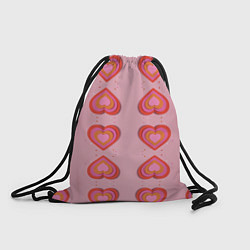 Рюкзак-мешок Сердечки перевернутые, цвет: 3D-принт