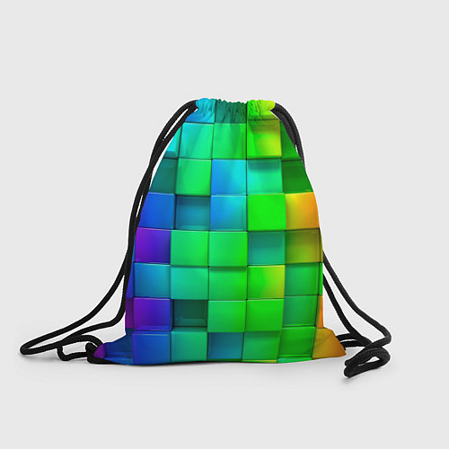 Мешок для обуви РАЗНОЦВЕТНЫЕ КУБИКИ MULTICOLORED CUBES / 3D-принт – фото 1