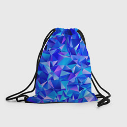 Рюкзак-мешок СИНЕ-ГОЛУБЫЕ полигональные кристаллы, цвет: 3D-принт