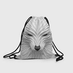 Рюкзак-мешок Волк - белый, цвет: 3D-принт