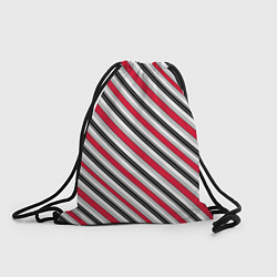 Рюкзак-мешок Красно-серый полосатый узор, цвет: 3D-принт