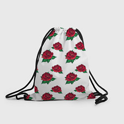 Рюкзак-мешок Цветы Красные Розы На Белом Фоне, цвет: 3D-принт