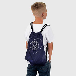 Рюкзак-мешок Лого PSG в сердечке на фоне мячей, цвет: 3D-принт — фото 2