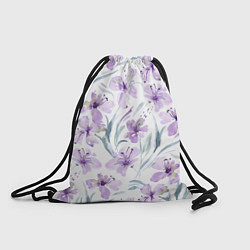 Мешок для обуви Цветы Фиолетовые Нарисованные Акварелью