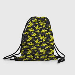 Рюкзак-мешок Камуфляж Пиксельный Чёрно-Жёлтый, цвет: 3D-принт