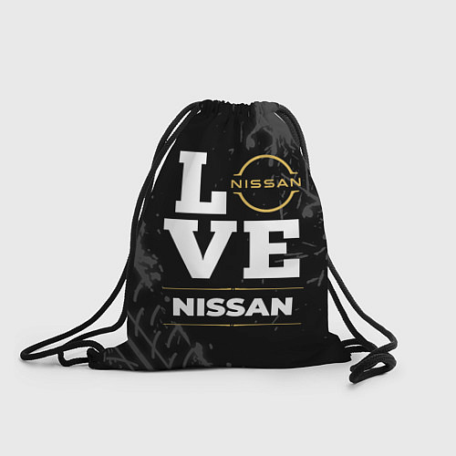 Мешок для обуви Nissan Love Classic со следами шин на фоне / 3D-принт – фото 1