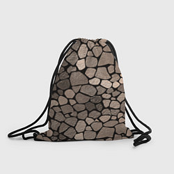 Рюкзак-мешок Черно-коричневая текстура камня, цвет: 3D-принт